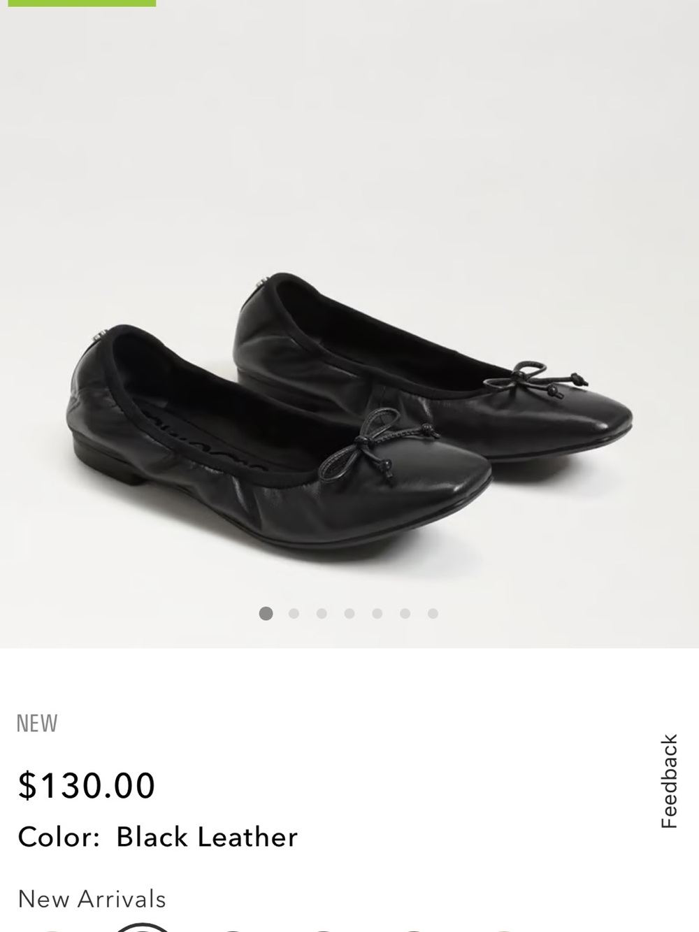 Sam Edelman Black Leather Bow Ballet Flats